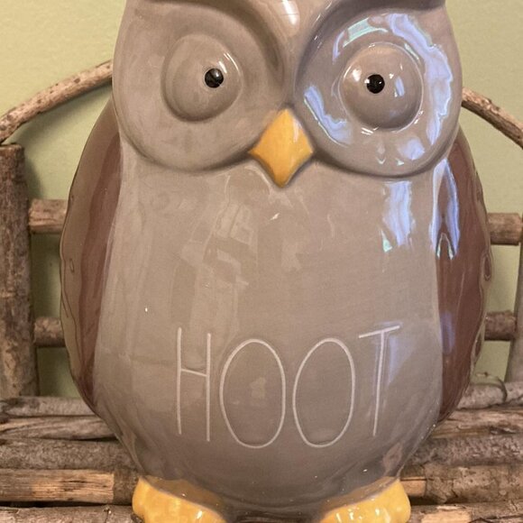NWOT RAE DUNN Ceramic "HOOT" Owl Decor - Picture 5 of 6